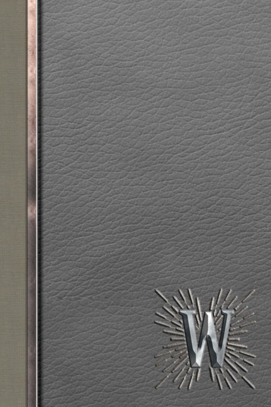 W: Meetings Notebook for Social Worker with Custom Interior: Personalized Monogram Initial Beveled Silver & Leather Effect 6 x 9 inch - 121 Pages