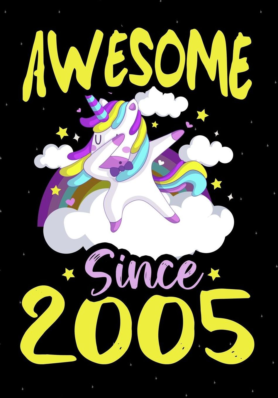 Awesome Since 2005: Happy 14 th Birthday 14 Years Old, Blank Lined Journal, Notebook, perfect gift for boys and girls for birthday or christmas or any occasion, dabbing unicorn