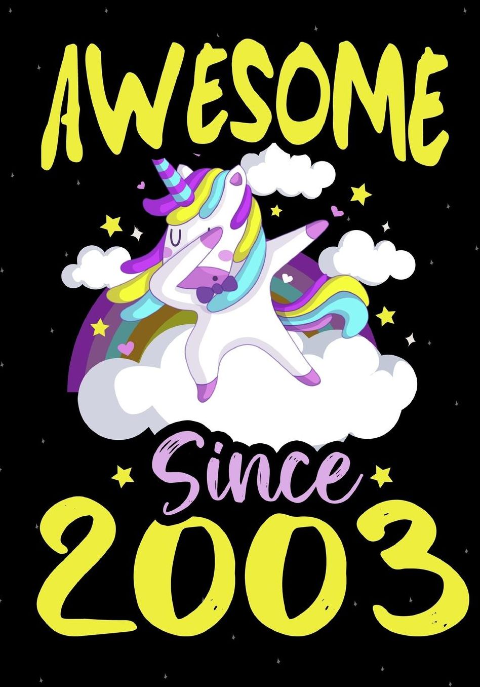 Awesome Since 2003: Happy 16 th Birthday 16 Years Old, Blank Lined Journal, Notebook, perfect gift for boys and girls for birthday or christmas or any occasion, dabbing unicorn