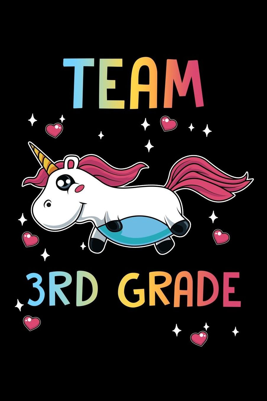 Team 3rd Grade: Cute Unicorn Lover 3rd Grade Third Grader Squad Gift Journal - Back To School First Day Of School Kid Children - 120 Lined Pages - Composition Notebook Notes Graduation Memory Book to Write in for Students, Class School Teachers