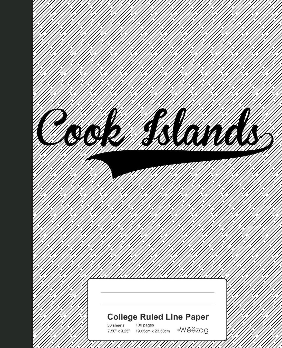 College Ruled Line Paper: COOK ISLANDS Notebook