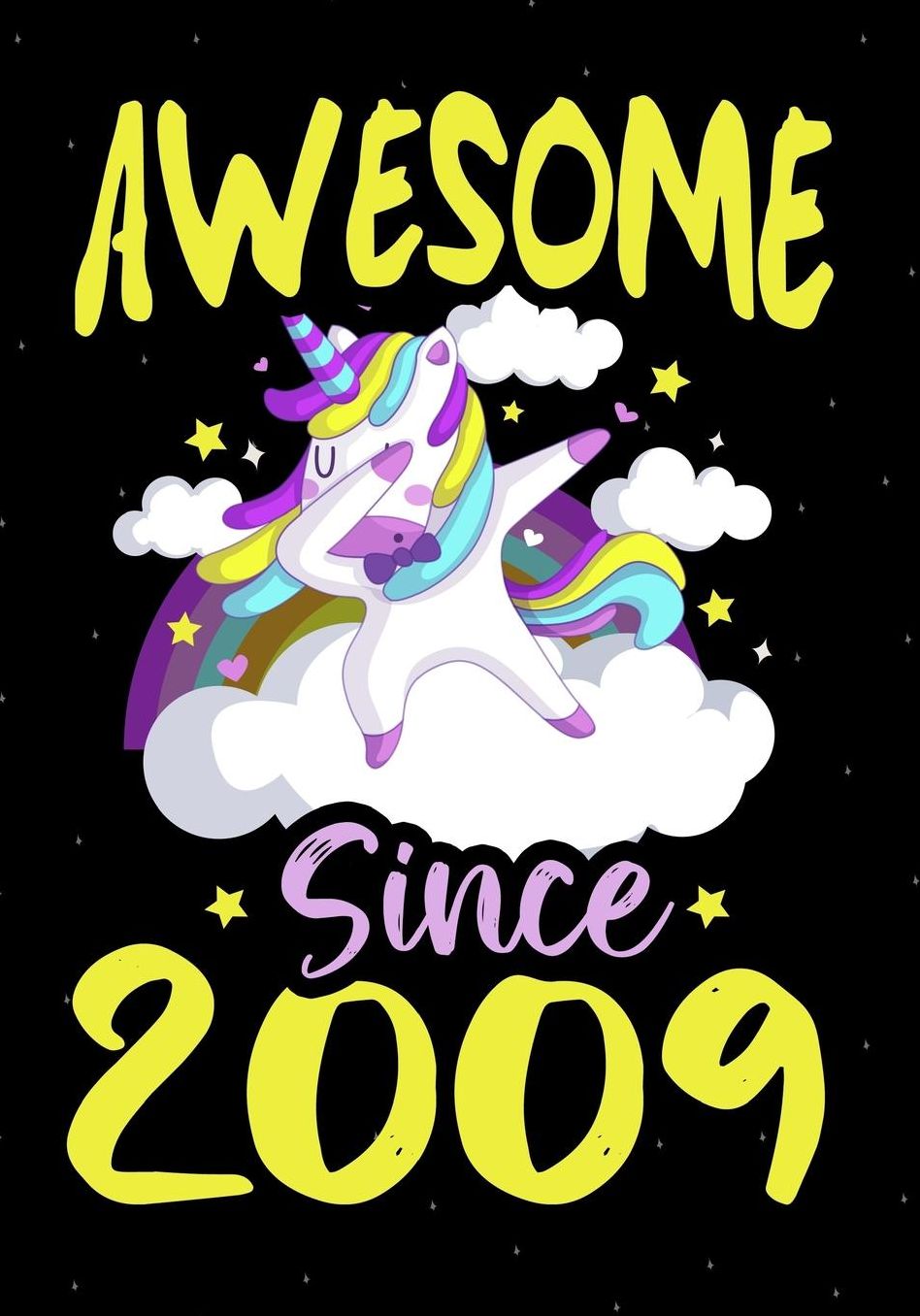Awesome Since 2009: Happy 10 th Birthday 10 Years Old, Blank Lined Journal, Notebook, perfect gift for boys and girls for birthday or christmas or any occasion, dabbing unicorn