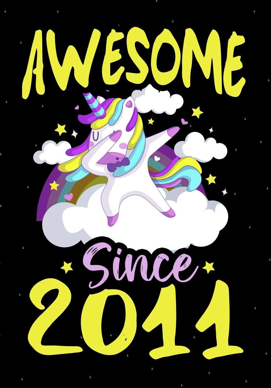 Awesome Since 2011: Happy 8 th Birthday 8 Years Old, Blank Lined Journal, Notebook, perfect gift for boys and girls for birthday or christmas or any occasion, dabbing unicorn
