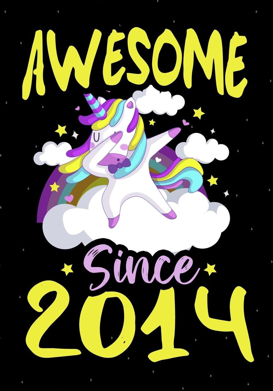 Awesome Since 2014: Happy 5 th Birthday 5 Years Old, Blank Lined Journal, Notebook, perfect gift for boys and girls for birthday or christmas or any occasion, dabbing unicorn