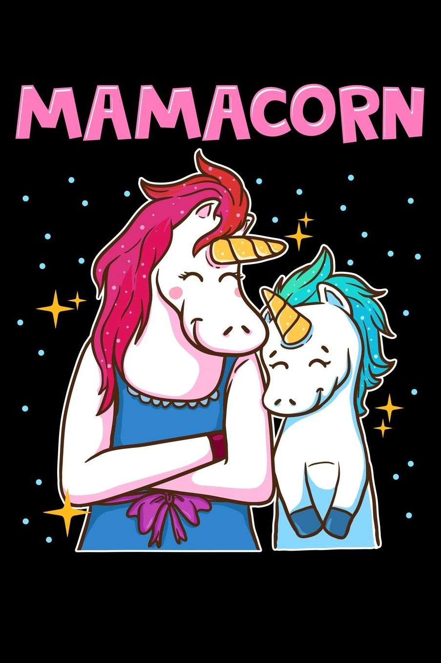 Mamacorn: Composition Journal Notebook Wide Ruled with 100 lined pages for you as budget planner or password organizer or your kids as a back to school or kindergarten gift