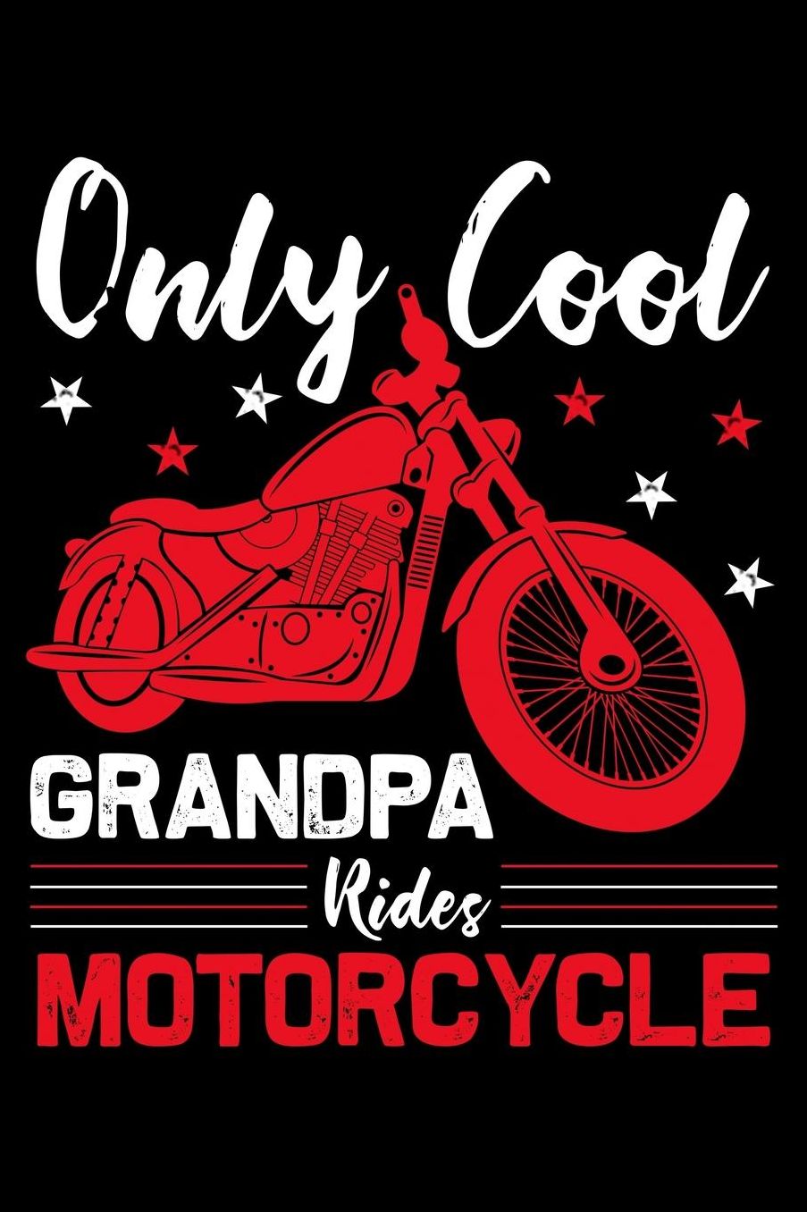 Only cool grandpa rides motorcycle: Composition Journal Notebook Wide Ruled with 100 lined pages for you as budget planner or password organizer