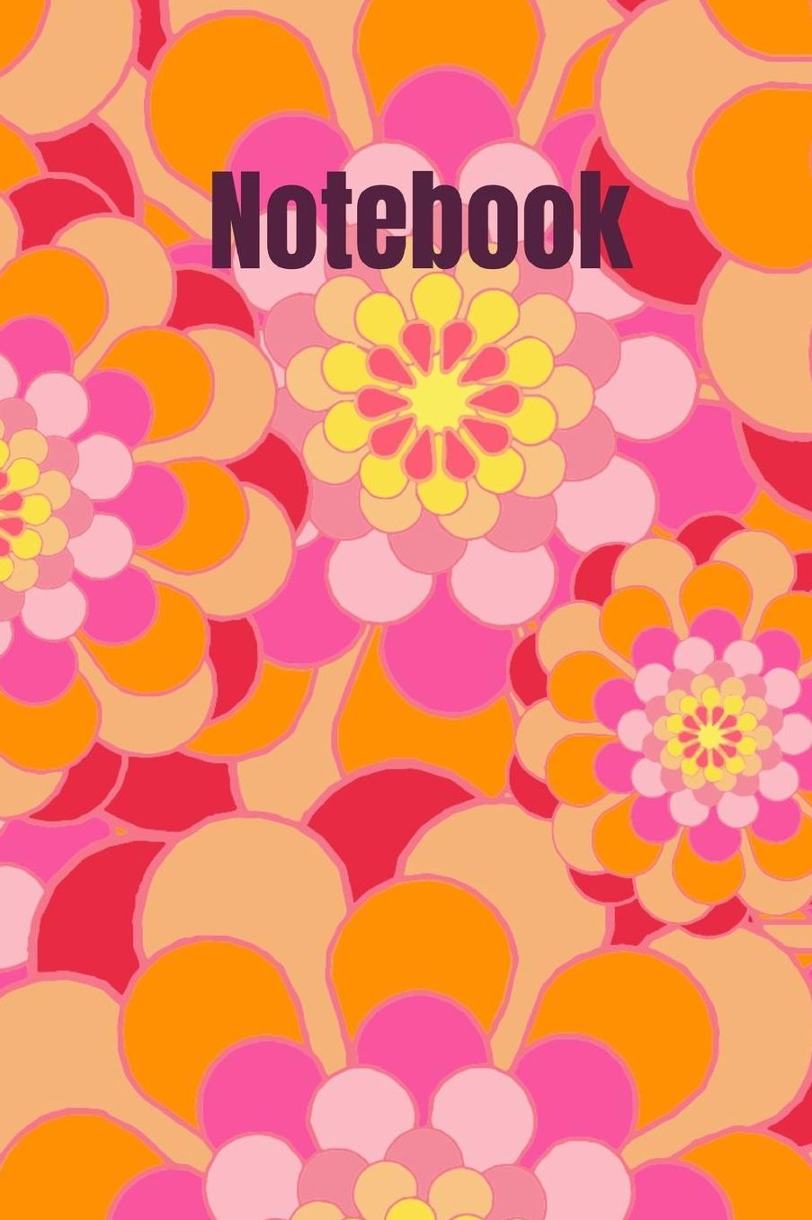 Notebook: A Notebook / Planner / Journal With A Cool Color Pattern Cover and Wide Ruled Line Paper