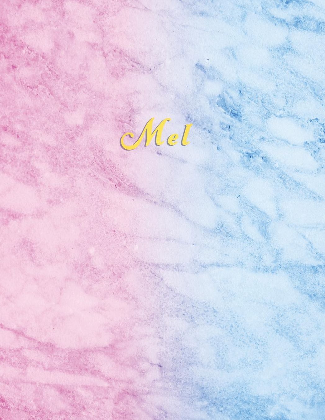 Mel: Personalised custom college ruled writing and study journal for school girls Standard lined size composition exercise note book