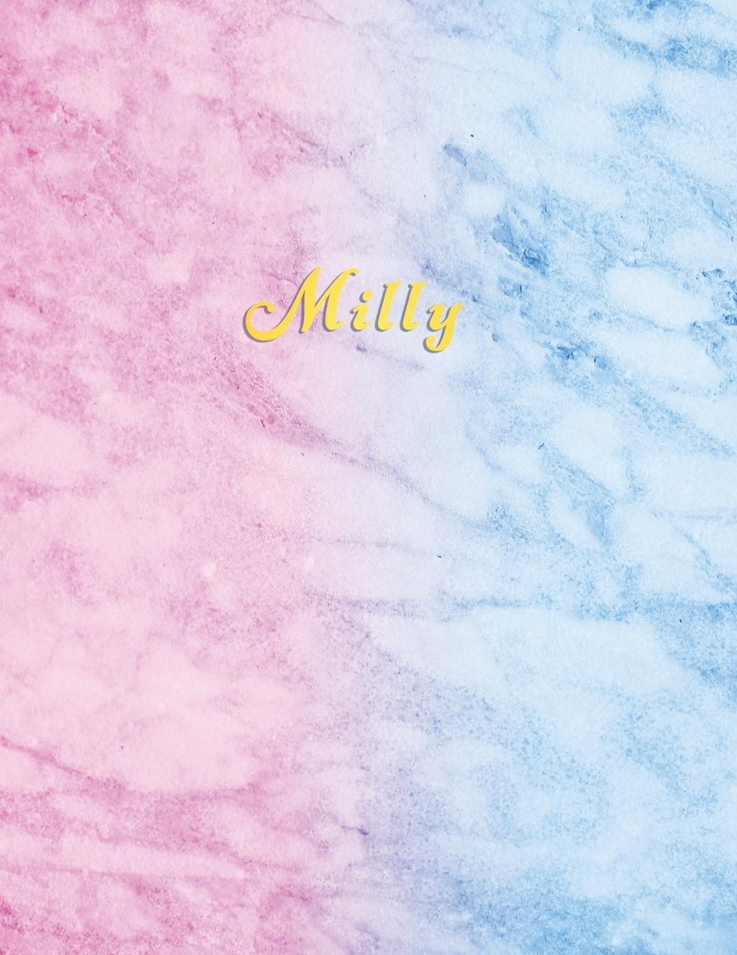 Milly: Personalised custom college ruled writing and study journal for school girls Standard lined size composition exercise note book