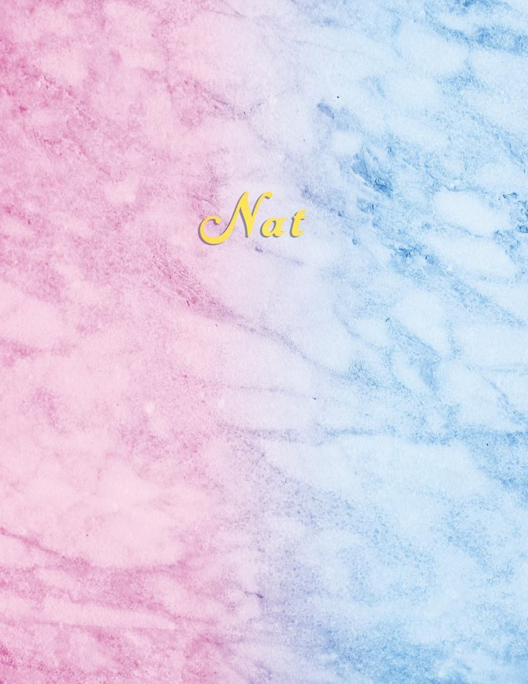 Nat: Personalised custom college ruled writing and study journal for school girls Standard lined size composition exercise note book