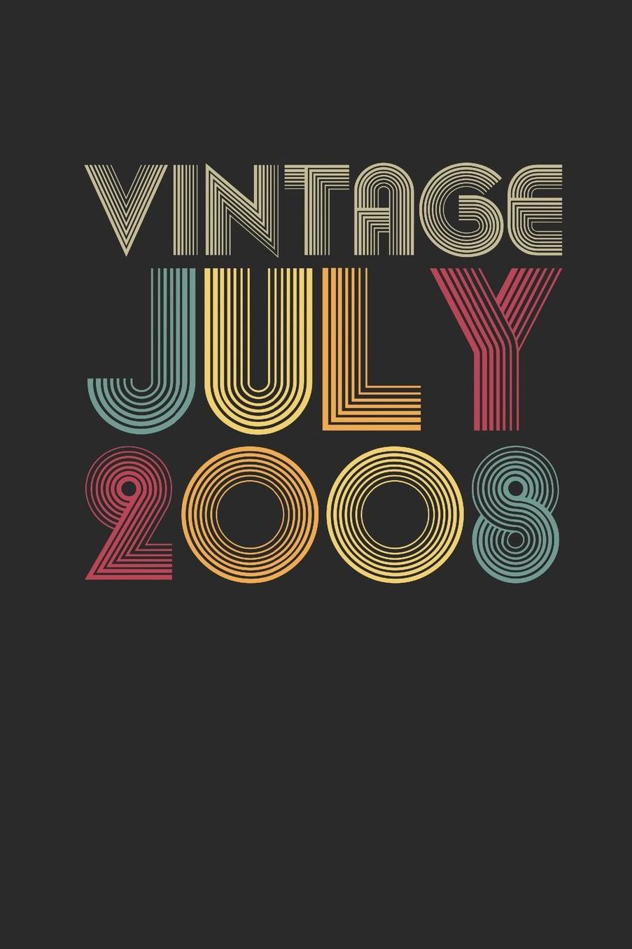 Vintage July 2008: Graph Paper Notebook - Happy Birthday Gift or Happy Anniversary Gift Idea