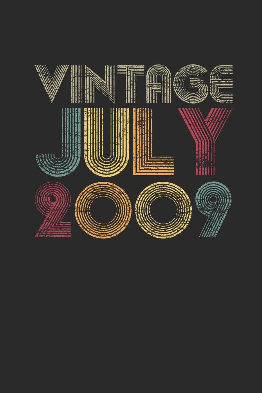 Vintage July 2009: Graph Ruled Notebook / Journal (6 X 9 - 5 X 5 Graph Ruled) - July Birthday Gift and July Anniversary Gift