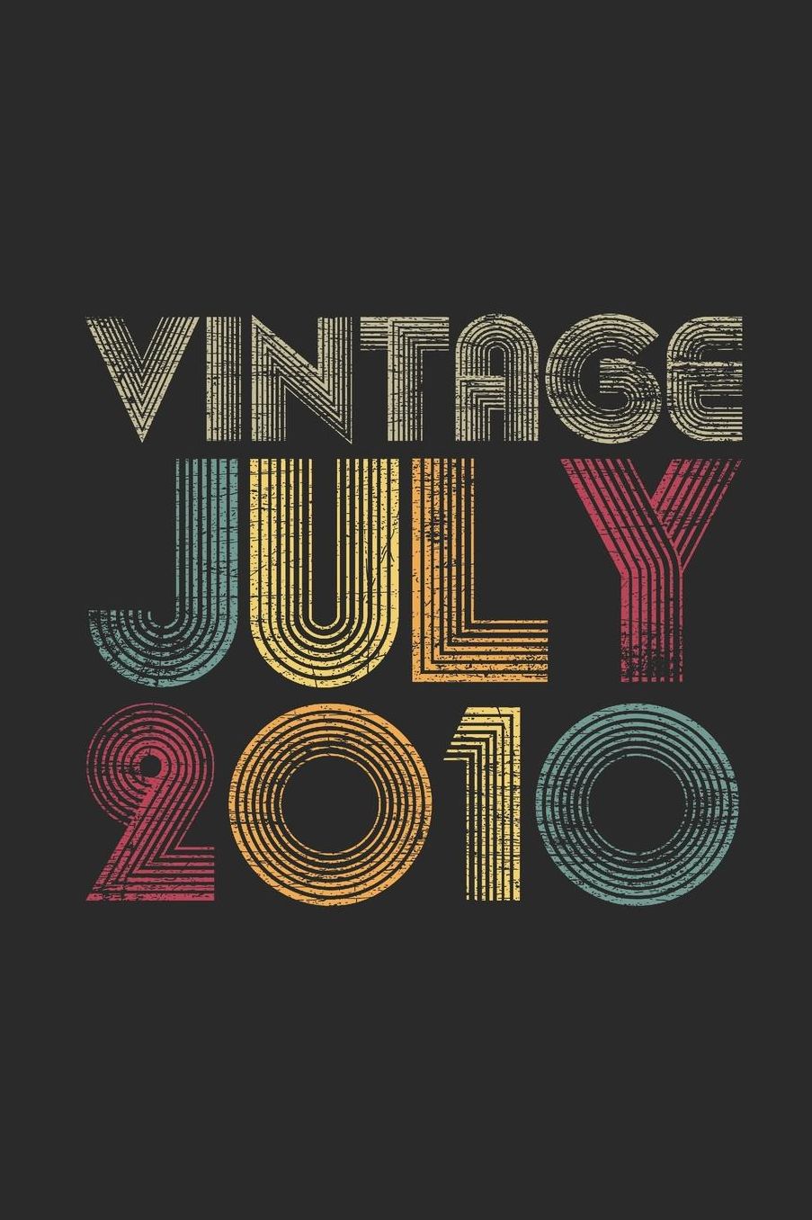 Vintage July 2010: Graph Paper Journal (6 X 9 - 120 Pages/ 5 Squares per inch) for Birthday Gift Idea