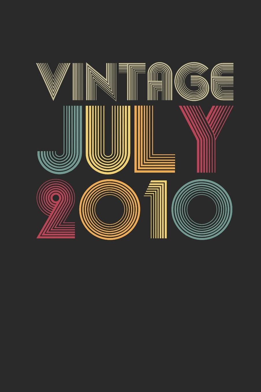 Vintage July 2010: Graph Paper Notebook / Journal (6 X 9 - 5 Squares per inch - 120 Pages) - July Birthday Gift Idea