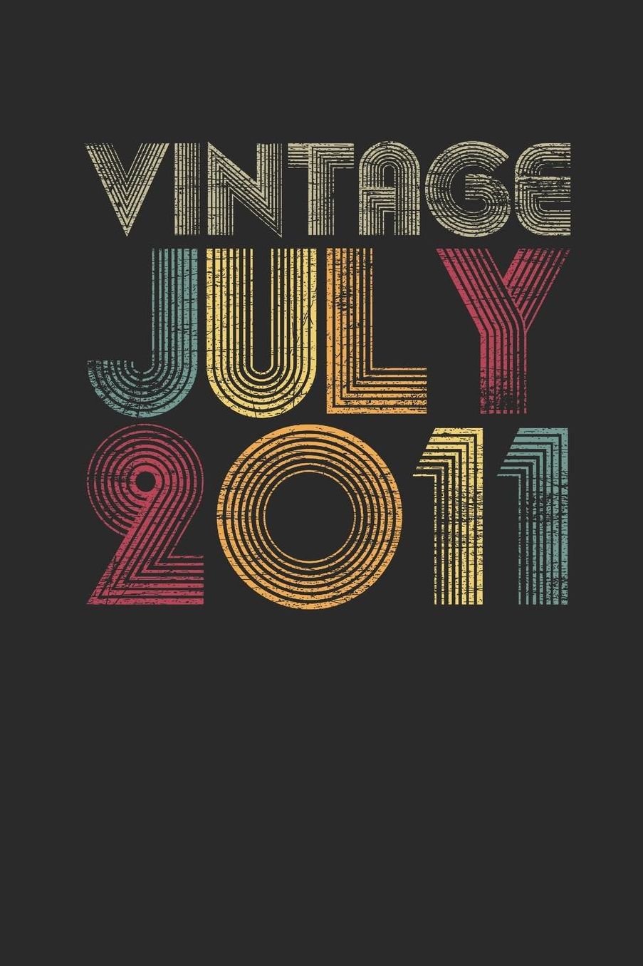 Vintage July 2011: Graph Paper Notebook - Happy Birthday Gift or Happy Anniversary Gift Idea