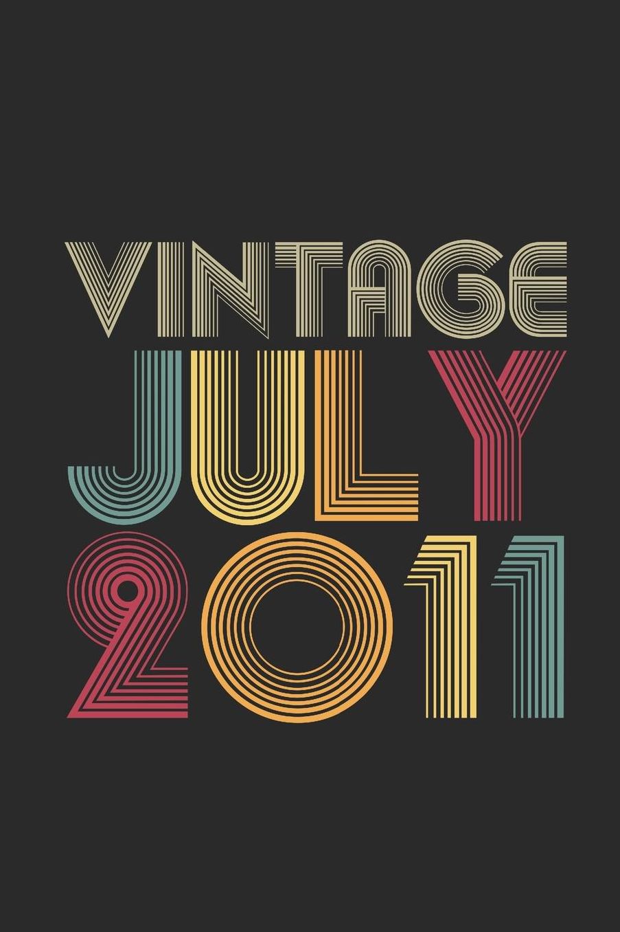 Vintage July 2011: Graph Ruled Notebook / Journal (6 X 9 - 5 X 5 Graph Ruled) - July Birthday Gift and July Anniversary Gift