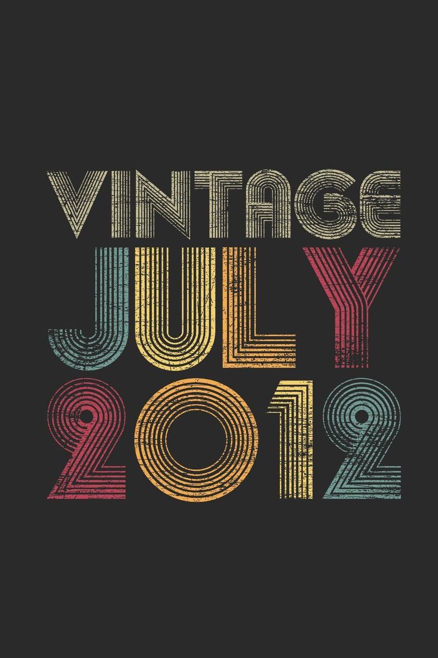 Vintage July 2012: Graph Ruled Notebook - Journal for July Birthday Gift Idea