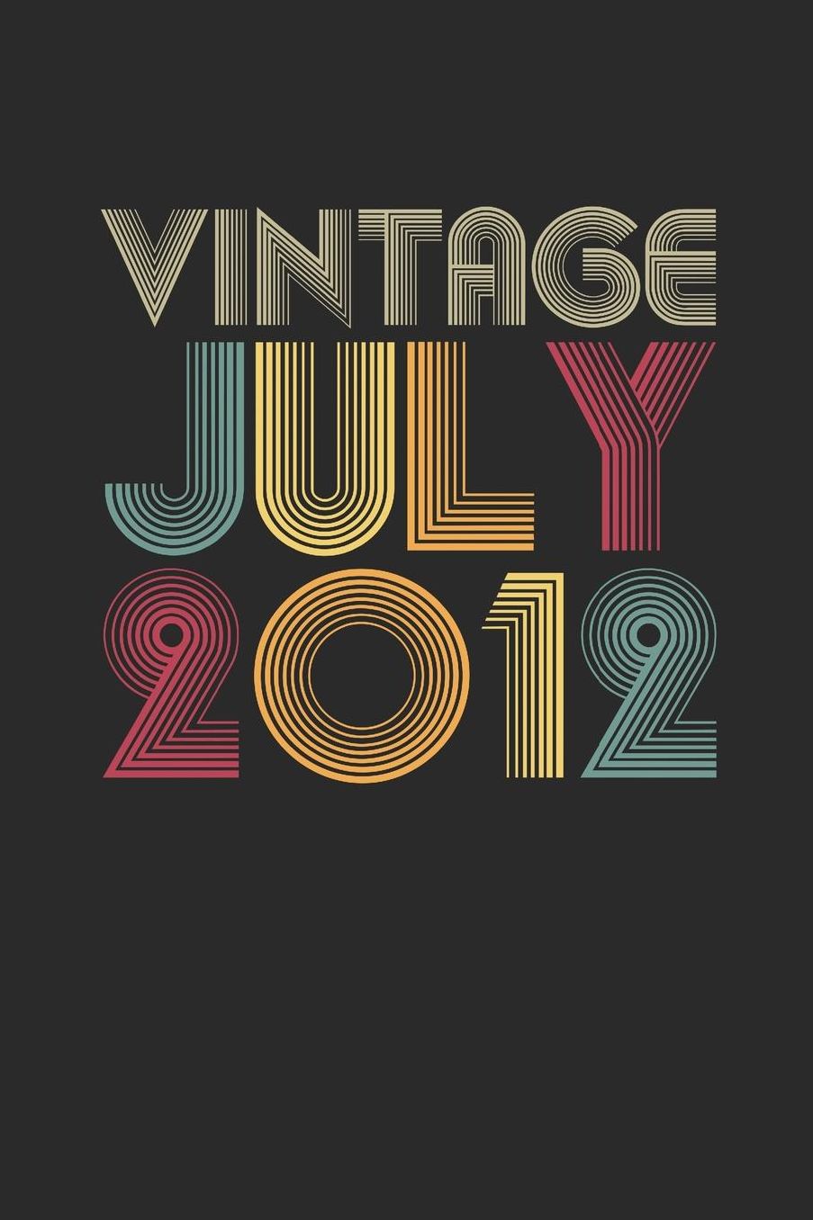 Vintage July 2012: Graph Paper Journal (6 X 9 - 120 Pages/ 5 Squares per inch) for Birthday Gift Idea