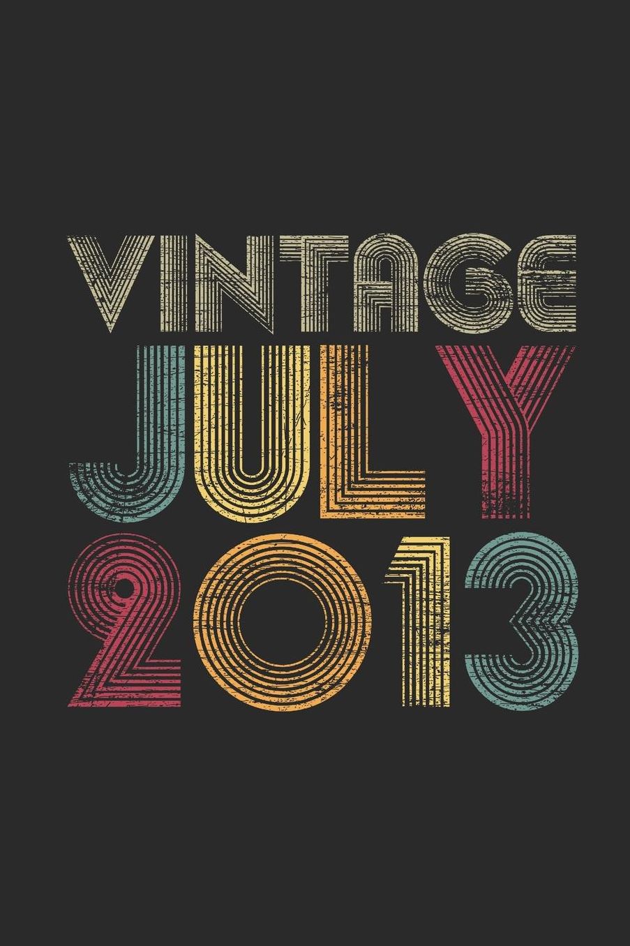 Vintage July 2013: Graph Paper Notebook / Journal (6 X 9 - 5 Squares per inch - 120 Pages) - July Birthday Gift Idea