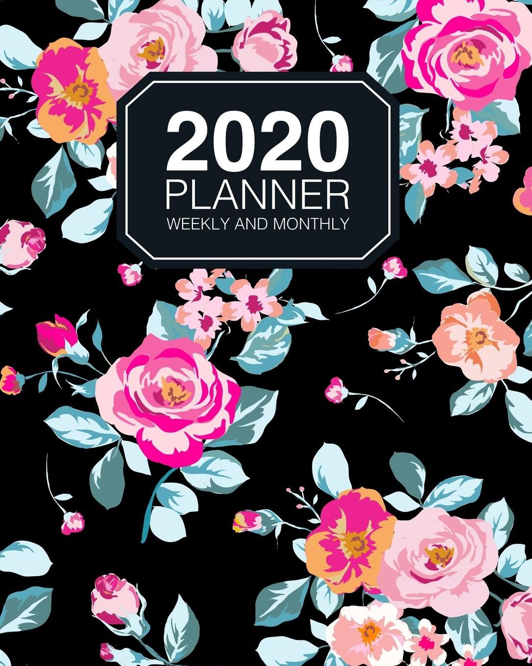 2020 Planner Weekly And Monthly: Chic Vintage Roses On Black Jan 2020 to Dec 2020 Planner Organizer