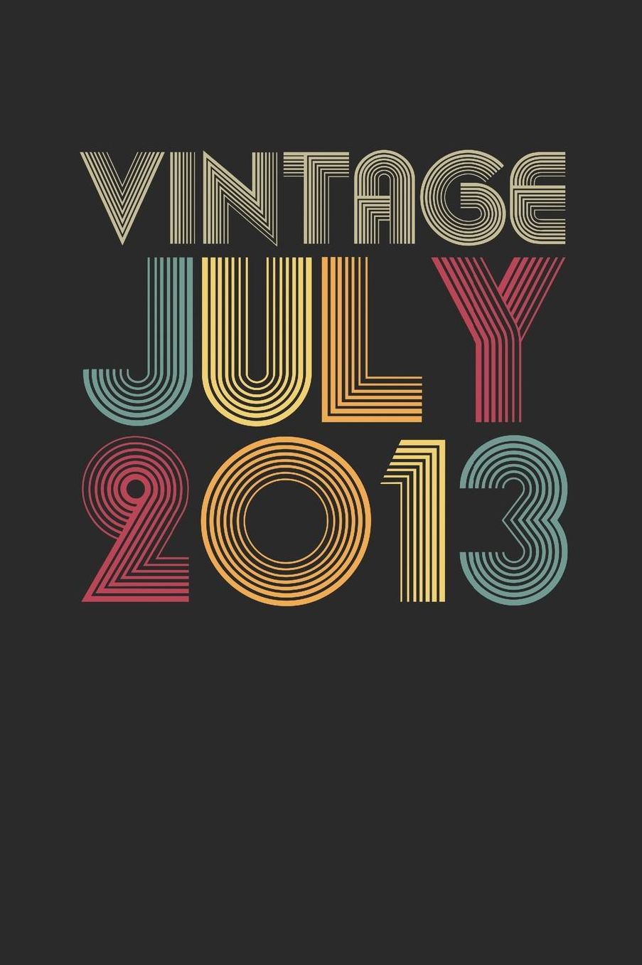 Vintage July 2013: Graph Paper Notebook - Happy Birthday Gift or Happy Anniversary Gift Idea