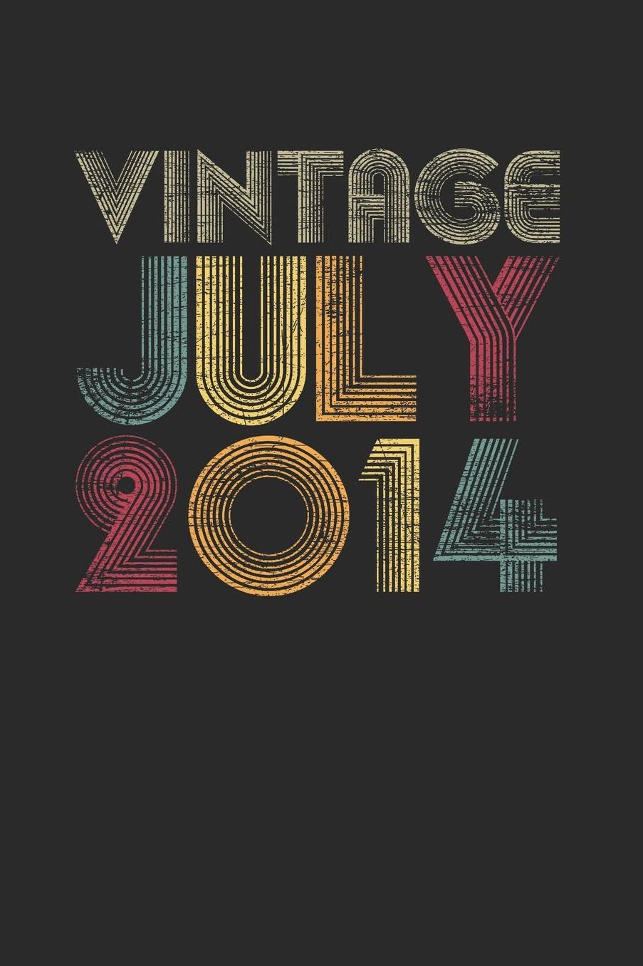 Vintage July 2014: Graph Ruled Notebook / Journal (6 X 9 - 5 X 5 Graph Ruled) - July Birthday Gift and July Anniversary Gift