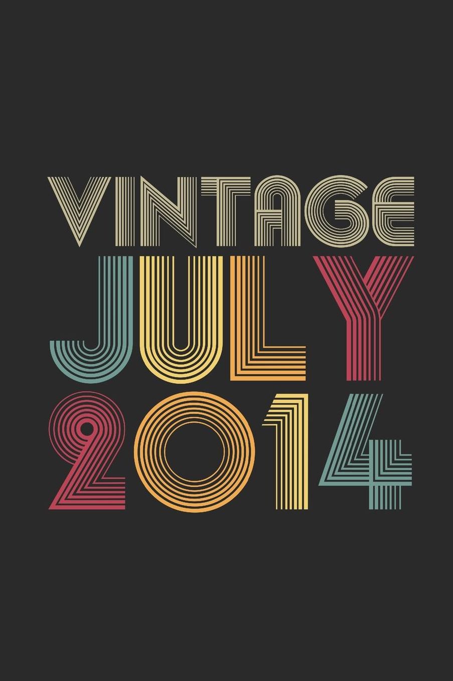 Vintage July 2014: Graph Ruled Notebook - Journal for July Birthday Gift Idea