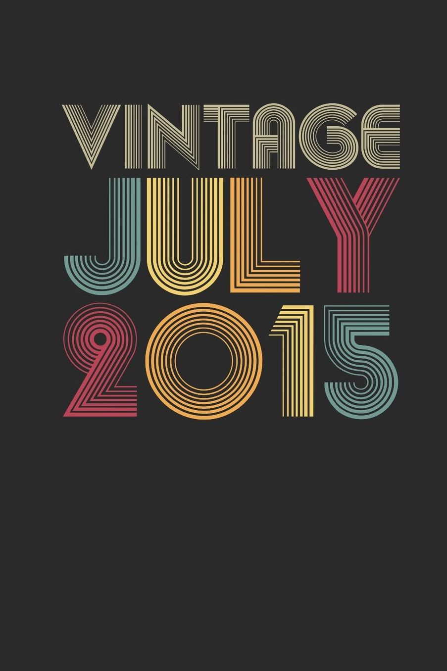 Vintage July 2015: Graph Paper Notebook / Journal (6 X 9 - 5 Squares per inch - 120 Pages) - July Birthday Gift Idea