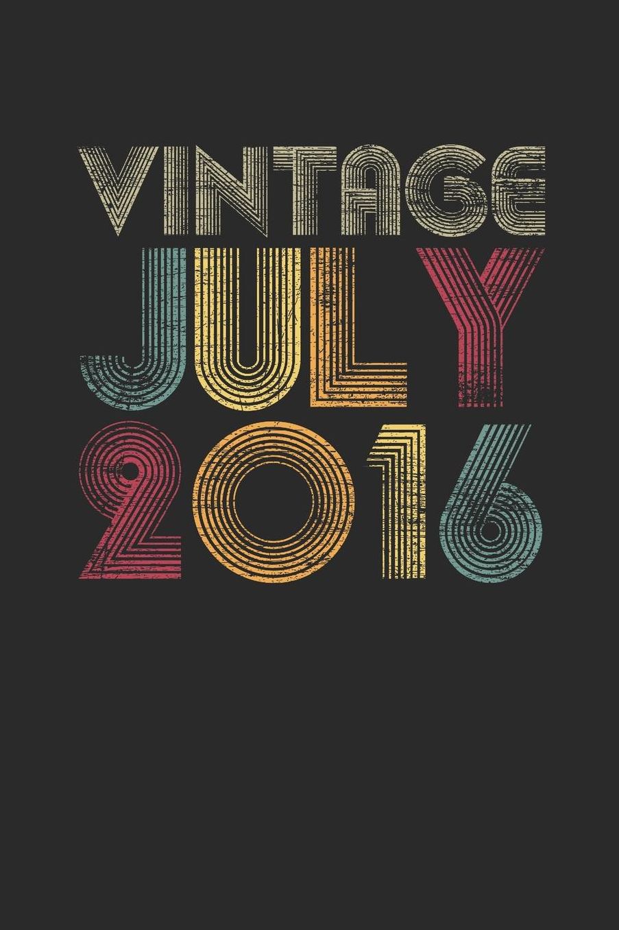 Vintage July 2016: Graph Paper Notebook - Happy Birthday Gift or Happy Anniversary Gift Idea