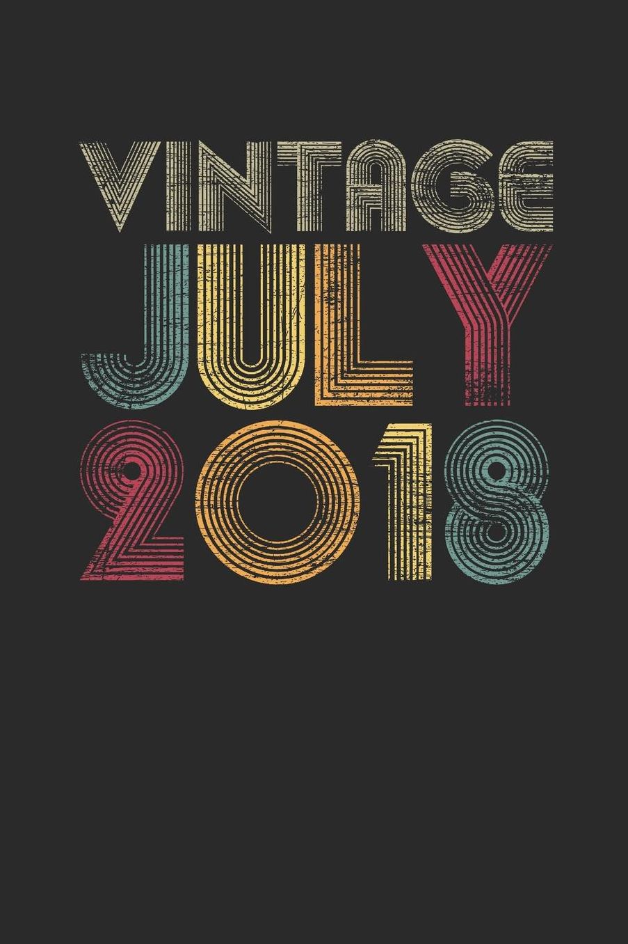 Vintage July 2018: Graph Paper Notebook / Journal (6 X 9 - 5 Squares per inch - 120 Pages) - July Birthday Gift Idea