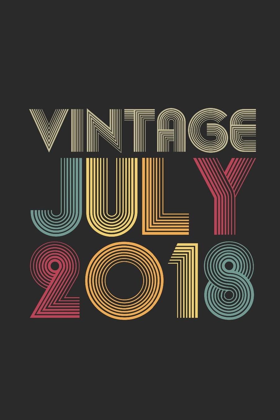 Vintage July 2018: Graph Paper Notebook - Happy Birthday Gift or Happy Anniversary Gift Idea