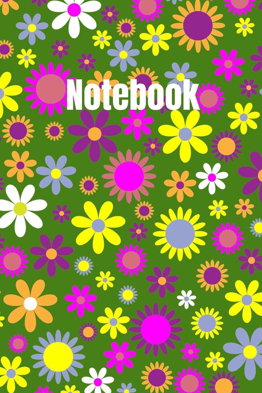 Notebook: A Notebook / Planner / Journal With A Cool Color Pattern Cover and Wide Ruled Line Paper
