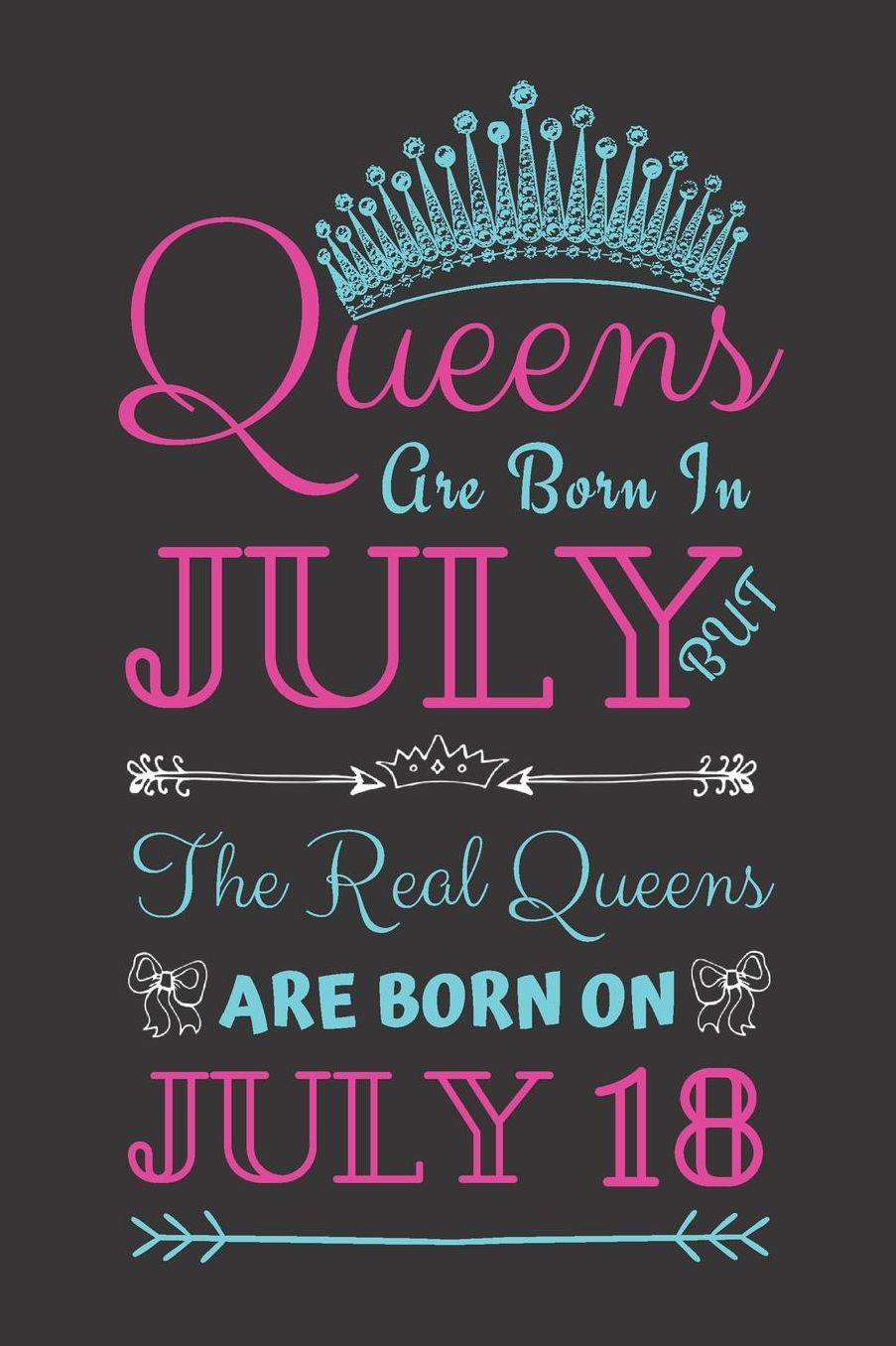 Queens Are Born In July But The Real Queens Are Born On July 18: Journal Birthday present, Funny Gift for Your Best Friend - beautifully lined pages Notebook (B-day Month for her)