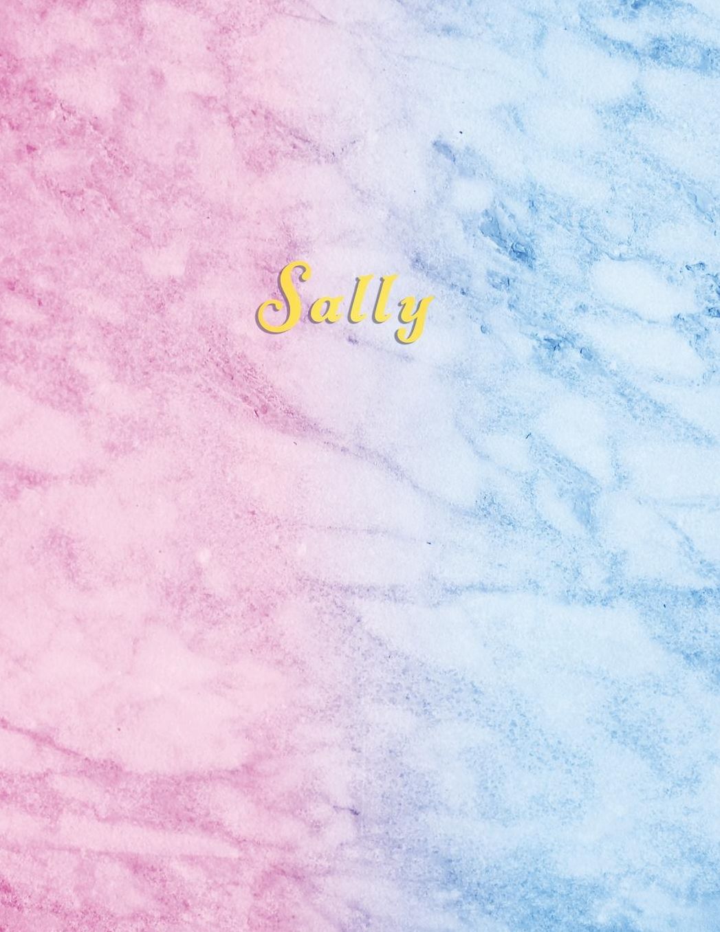 Sally: Personalised custom college ruled writing and study journal for school girls Standard lined size composition exercise note book