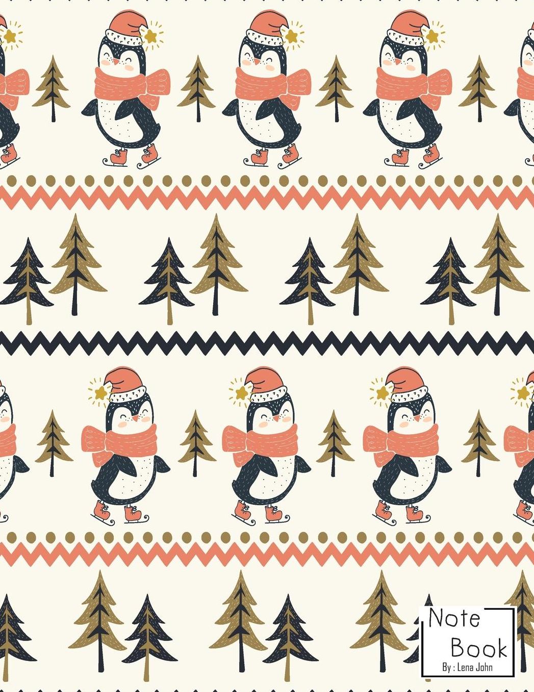Notebook: Cute Christmas Penguin Notebook and Lined pages, Extra large (8.5 x 11) inches, 110 pages, White paper (Notebook for girls)