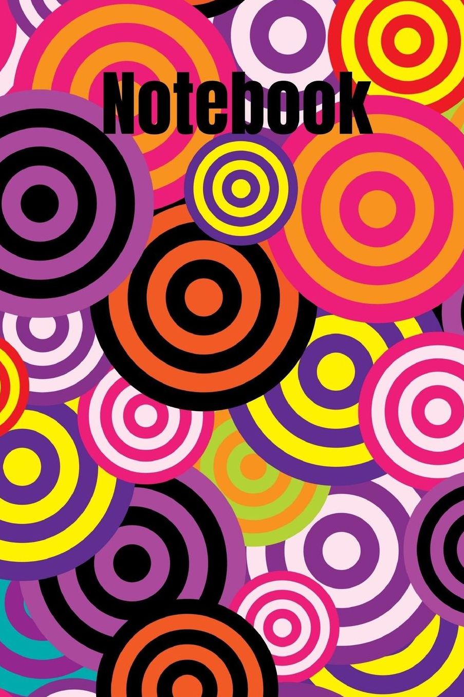 Notebook: A Notebook / Planner / Journal With A Cool Color Pattern Cover and Wide Ruled Line Paper