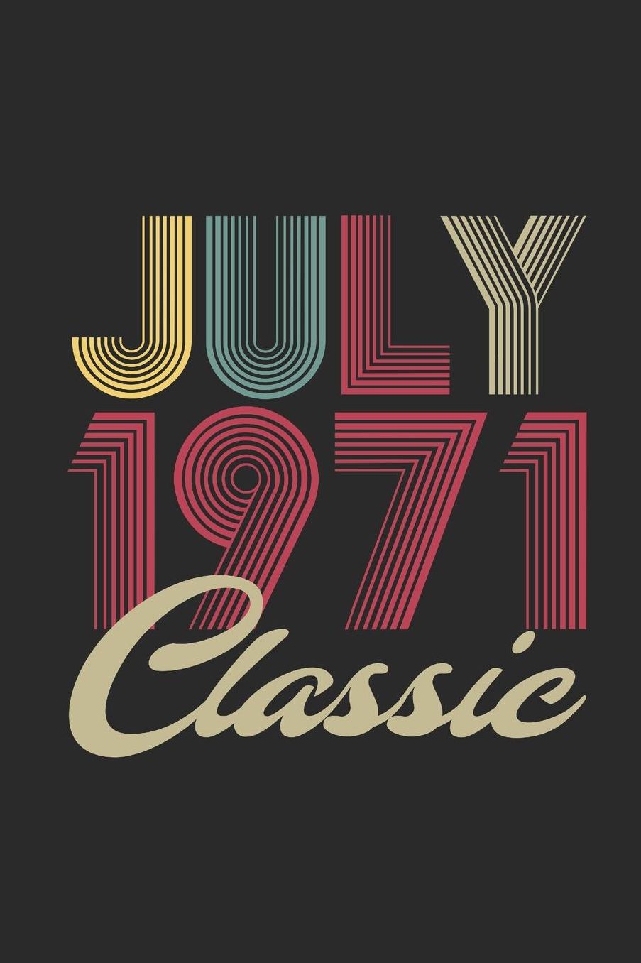 Classic July 1971: Graph Ruled Notebook / Journal (6 X 9 - 5 X 5 Graph Ruled) - July Birthday Gift and July Anniversary Gift