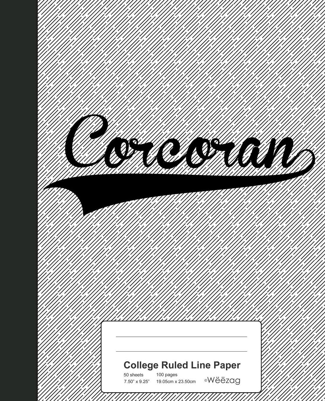 College Ruled Line Paper: CORCORAN Notebook