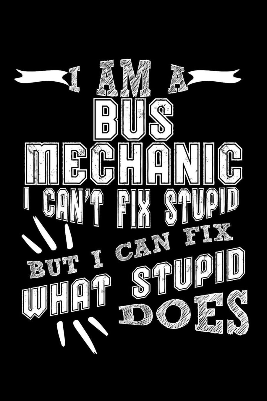 I Am a Bus Mechanic I can't Fix Stupid But I Can Fix What Stupid Does: Daily 100 page 6 x 9 journal to jot down your ideas and notes