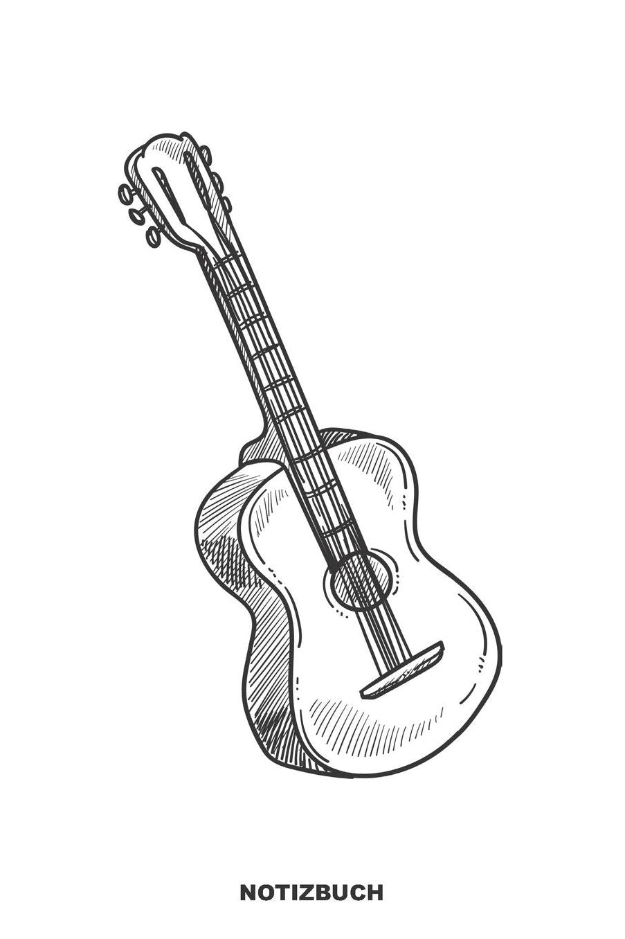 Notizbuch: Liniertes Gitarre Notizbuch oder Gitarren Notizheft liniert - Musik Journal fï¿½r Mï¿½nner und Frauen mit Linien