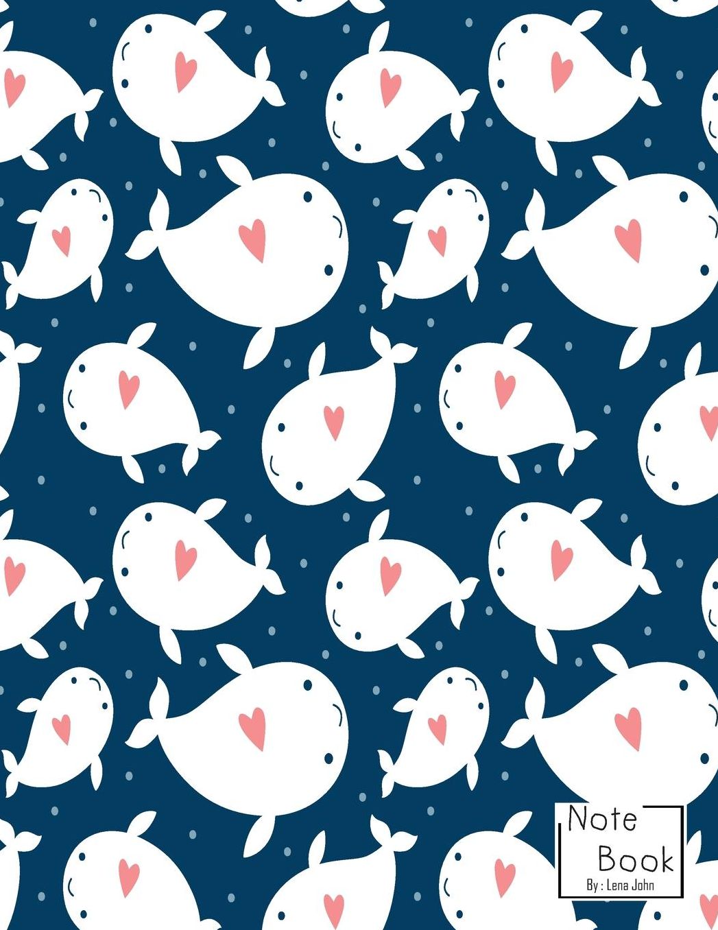 Notebook: BaBy Dolphin heart Notebook and Lined pages, Extra large (8.5 x 11) inches, 110 pages, White paper (Notebook for Kids)