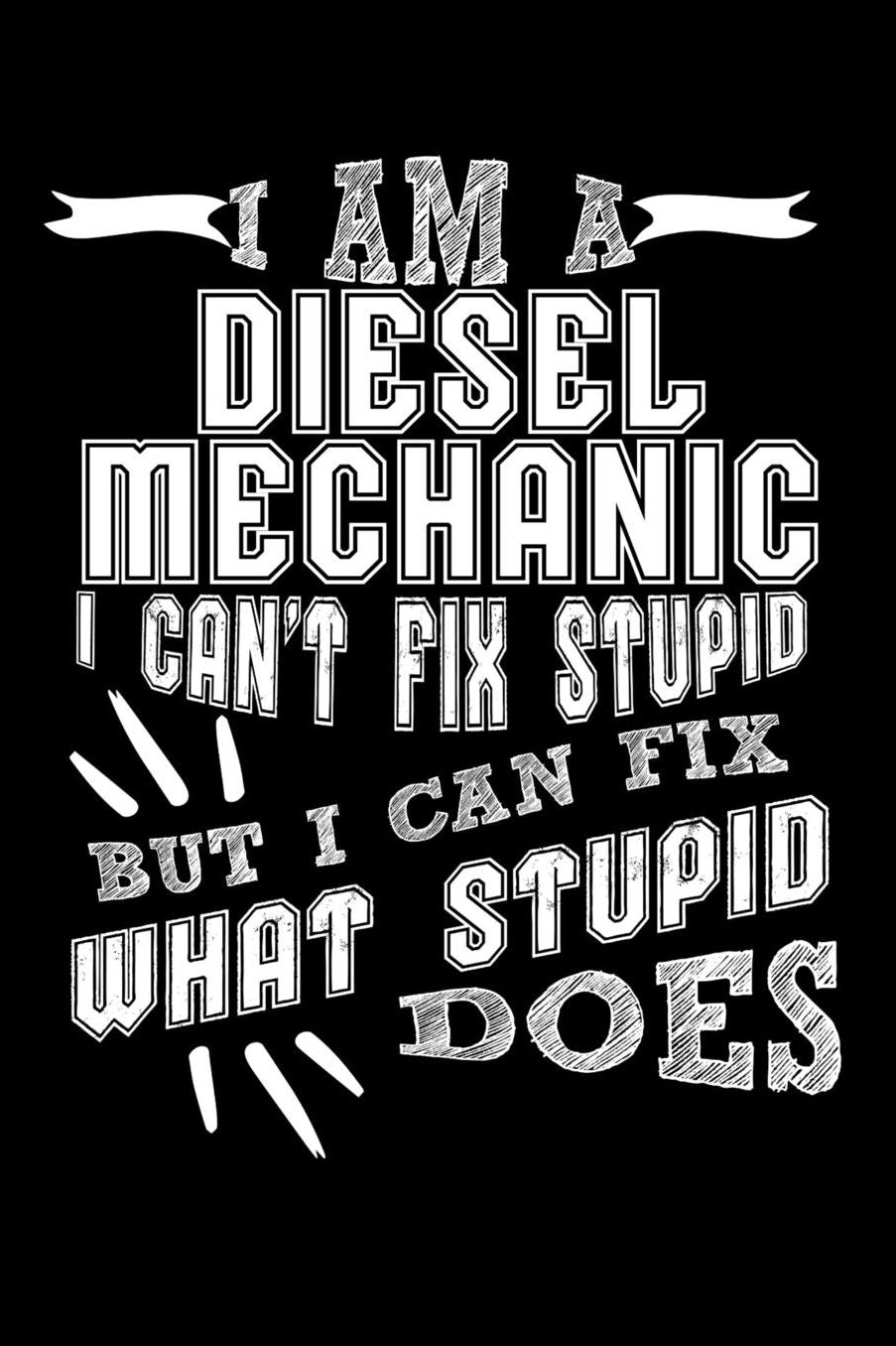 I Am a Diesel Mechanic I can't Fix Stupid But I Can Fix What Stupid Does: Daily 100 page 6 x 9 journal to jot down your ideas and notes