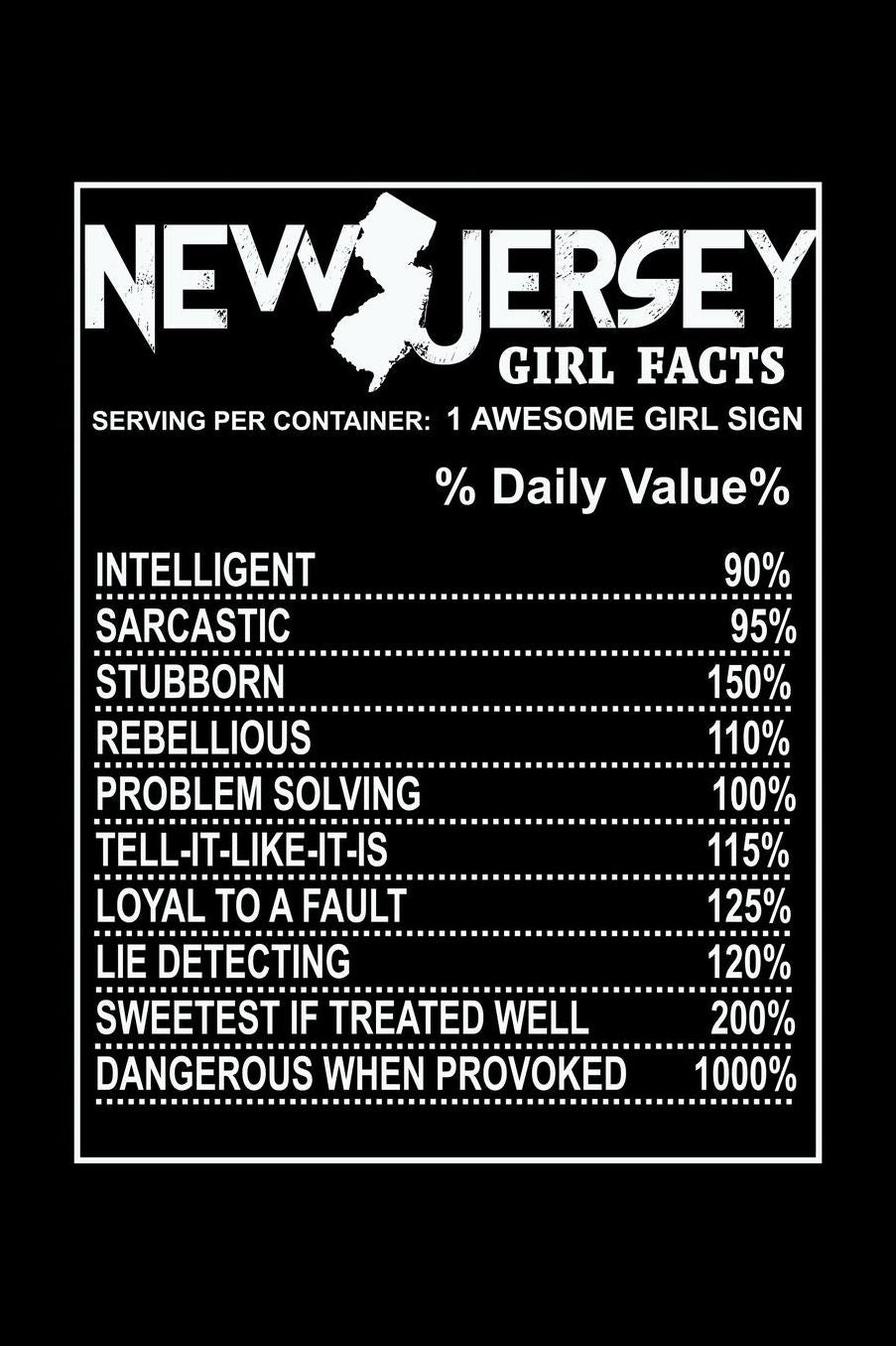 New Jersey Girl Facts: Lined Writing Journal For Girls from New Jersey