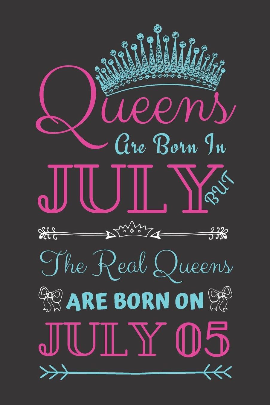 Queens Are Born In July But The Real Queens Are Born On July 05: Journal Birthday present, Funny Gift for Your Best Friend - beautifully lined pages Notebook (B-day Month for her)