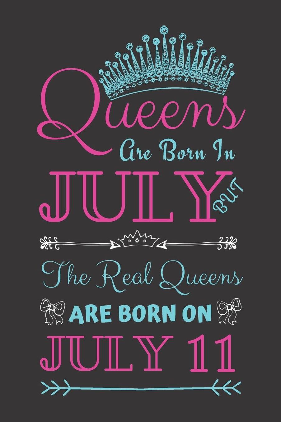 Queens Are Born In July But The Real Queens Are Born On July 11: Journal Birthday present, Funny Gift for Your Best Friend - beautifully lined pages Notebook (B-day Month for her)