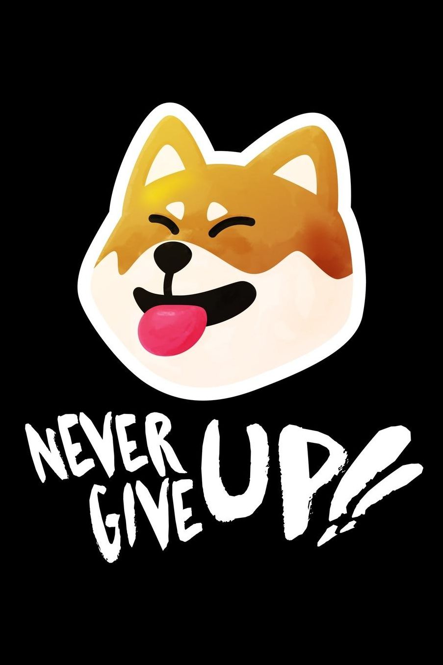 Never Give Up: Gracioso Lindo Shiba Inu Akita Inu can Kawaii ï¿½nimo bestia - 120 120 reinado asistentes agenda libreta de apuntes talonario cuaderno revista Para reinterpretaciï¿½n Para El Trabajo, Escuela, Maestra, estudiantes universitarios gabinete