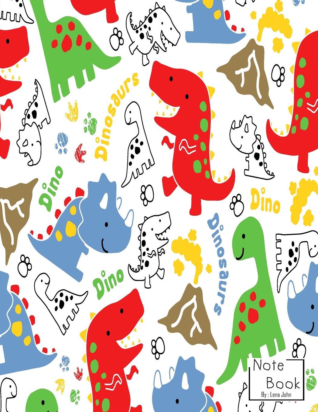 Notebook: Cute Dinosaurs in The Forest Notebook and Lined pages, Extra large (8.5 x 11) inches, 110 pages, White paper (Notebook for Boys)