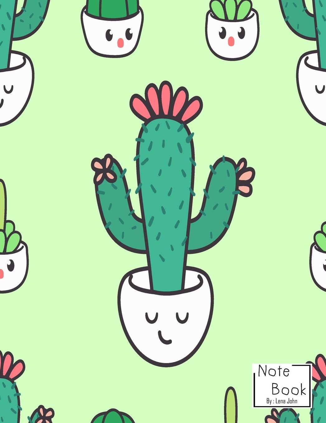 Notebook: Cute Cactus Plant Notebook and Lined pages, Extra large (8.5 x 11) inches, 110 pages, White paper (Notebook for girls)