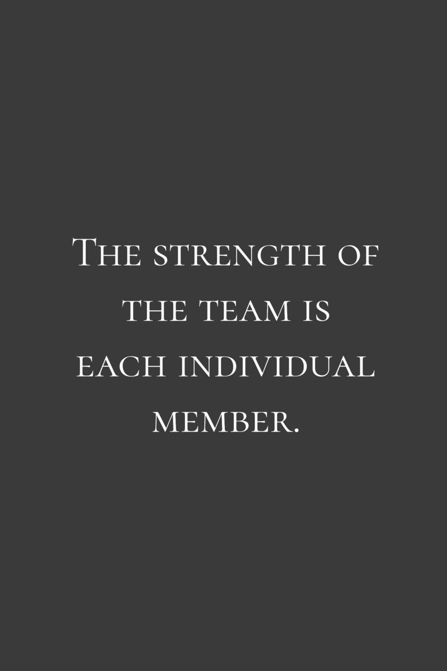 The strength of the team is each individual member.: Funny Simple Lined Journal 110 Page, 6x9, Appreciation Thank you Gifts for Employees Sarcastic One Liners About Work