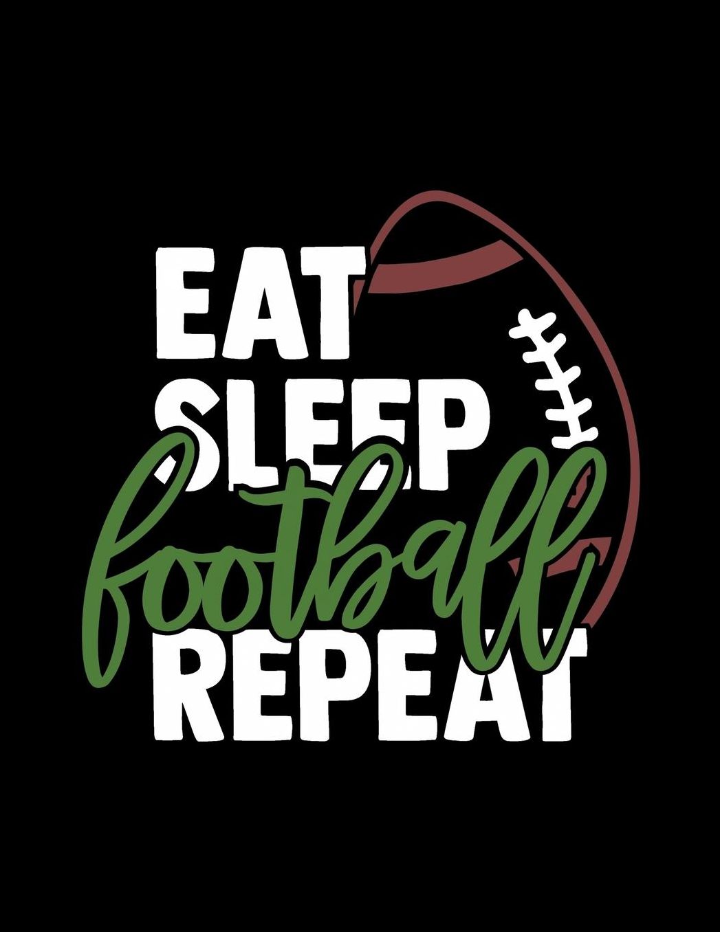 Eat Sleep Football Repeat: Academic Notebook - Student Planner August 2019 - June 2020 - Daily Organizer For Athletes